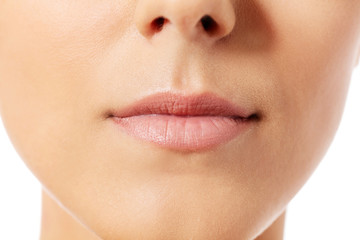 Beautiful perfect lips. Sexy mouth close up
