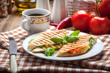 Fried toast sandwich.
