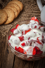 Strawberries with cream.