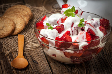 Strawberries with cream.