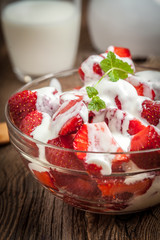 Strawberries with cream.