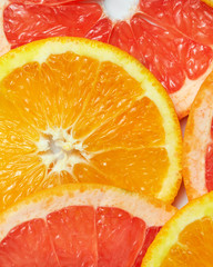 background with citrus-fruit of Fresh  slices