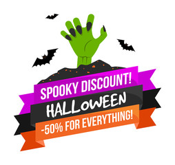 Halloween Sale Logo or Label