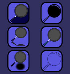 Frying pan icons set