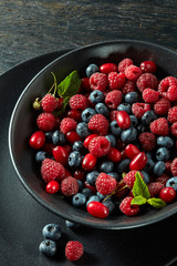 Ceramic plate of assortment berries