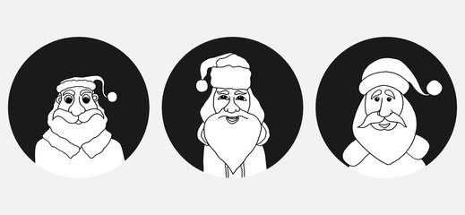Set of Santa Claus face