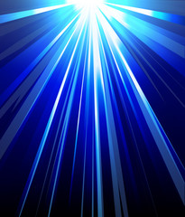 blue background abstract rays of light