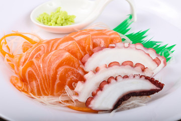 Salmon and Octopus sashimi