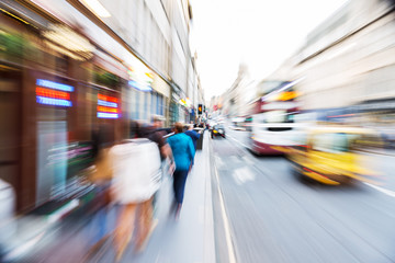city street with zoom effect
