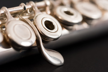 Fototapeta premium Macro a flauta travesera.