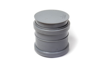 Plastic clutch and cover for pipes. isolated on white background