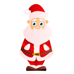 Cute Santa Claus isolated on white background. Vector illustration