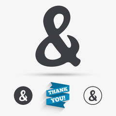 Ampersand sign icon. Logical operator AND.