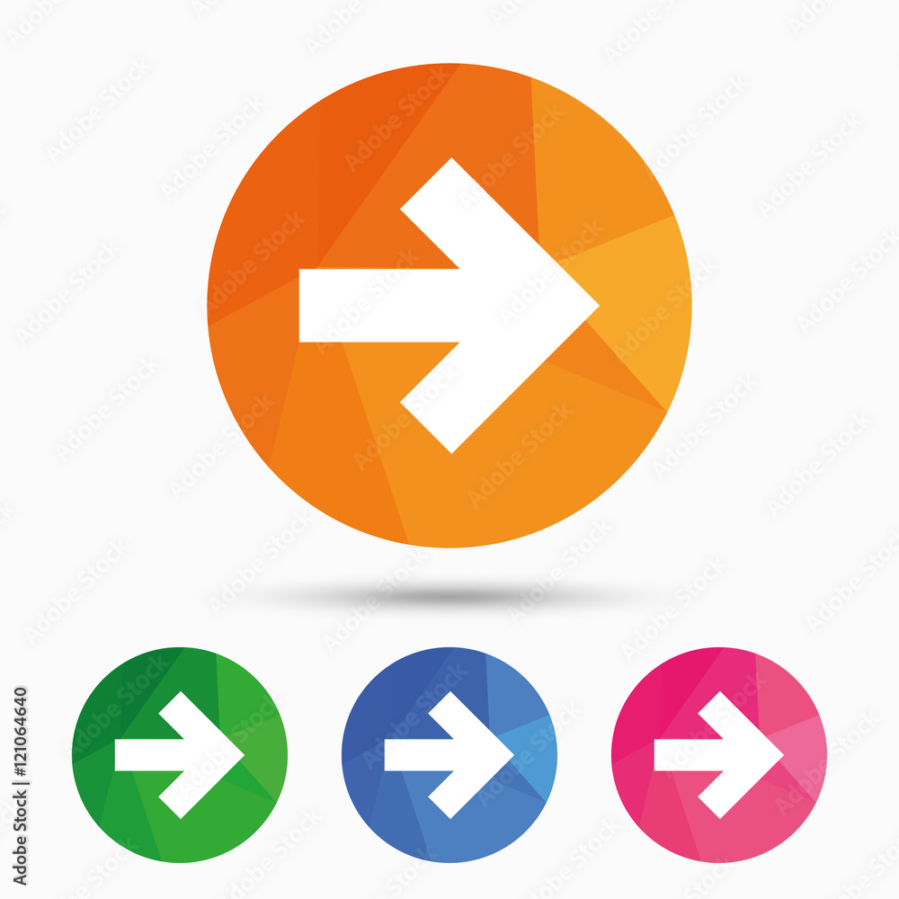 Poster arrow sign icon. next button. navigation symbol