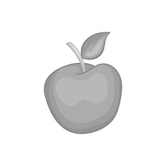 Apple icon in black monochrome style on a white background vector illustration