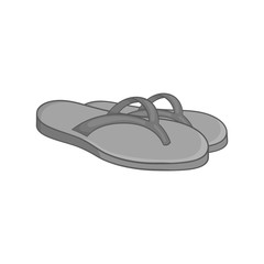 Beach thongs icon in black monochrome style on a white background vector illustration