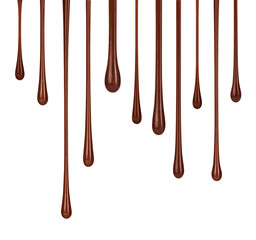 chocolate streams isolated on a white background