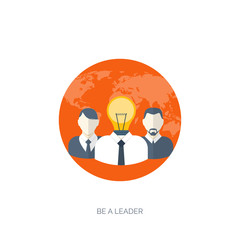 Vector illustration. Flat backgrounds set. New ideas, smart solutions. Business aims. Teamwork. Targeting.