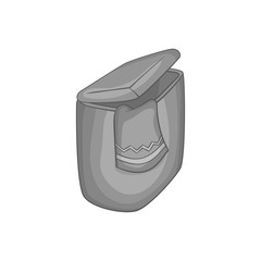 Box for towels icon in black monochrome style isolated on white background. Home textiles symbol vector illustration