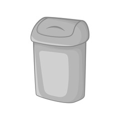 Toilet trash icon in black monochrome style isolated on white background. Garbage symbol vector illustration