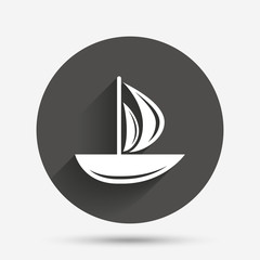 Sail boat icon. Ship sign.