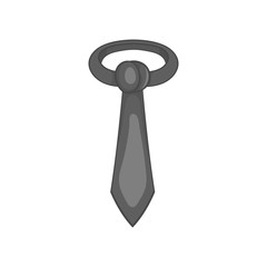 Tie icon in black monochrome style isolated on white background. Accessory symbol vector illustration