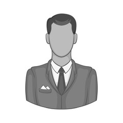 Businessman icon in black monochrome style isolated on white background. People symbol vector illustration