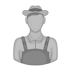 Farmer icon in black monochrome style isolated on white background. People symbol vector illustration