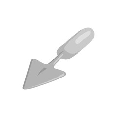 Trowel icon in black monochrome style isolated on white background. Building tool symbol vector illustration