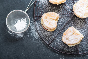 sweet pastry topped with sugar