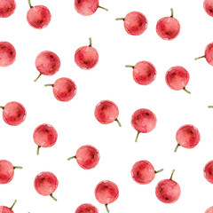 seamless pattern with holly berries