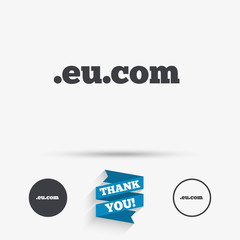Domain EU.COM sign icon. Internet subdomain