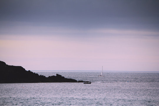 View along the coast from Rock near Padstow Vintage Retro Filter