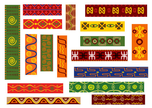 African ethnic pattern with tribal geometric motif