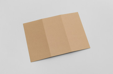 Kraft A4 Tri-Fold Brochure Mock-Up