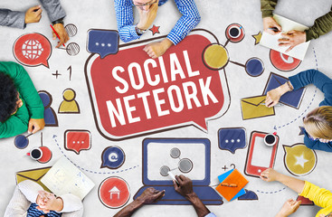 Social Network Media Communication Connection Concept