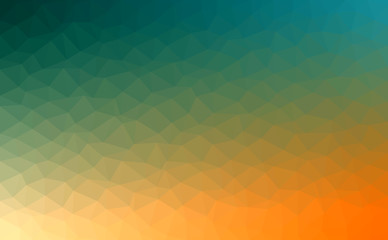 Polygonal vector mosaic - yellow, orange, turquoise - autumn colors
