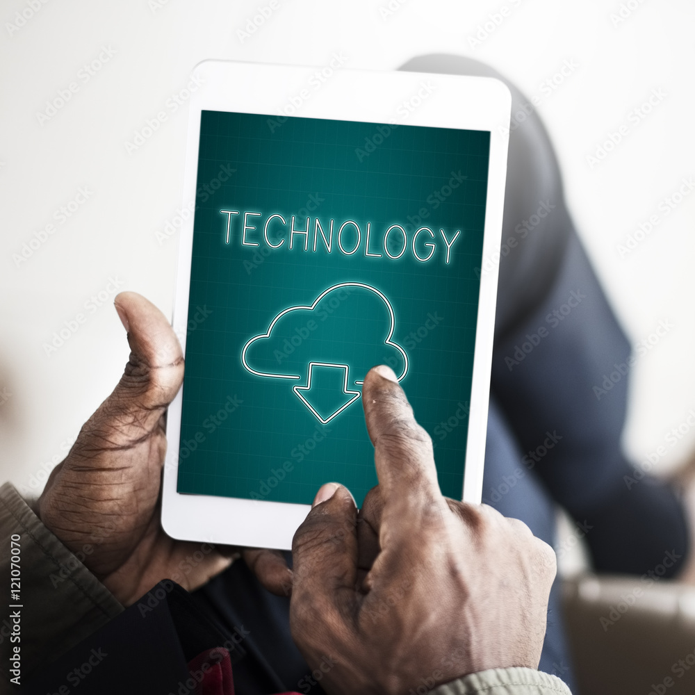 Poster cloud computing technology networking download concept