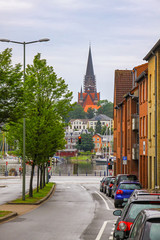 View of Saint Jurgen Church in Flensburg city, Germany