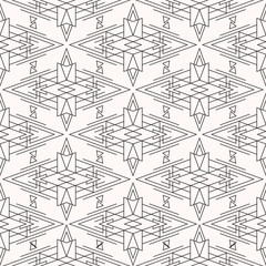 Futuristic Geometry Seamless Vector Pattern made of lines