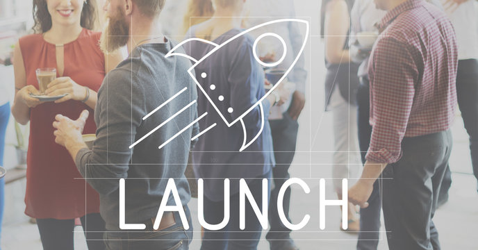 Rocket Ship Launch Graphic Concept