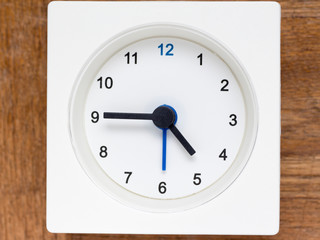 Series of the sequence of time on the simple white analog clock
