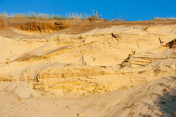 Geological cut of sands.