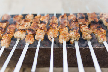 grilled skewers on the grill