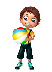 kid boy with  bigball