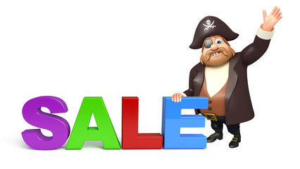 Pirate with  Sale sign