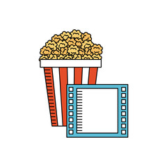 pop corn with cinema icon vector illustration design
