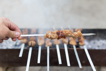 grilled skewers on the grill