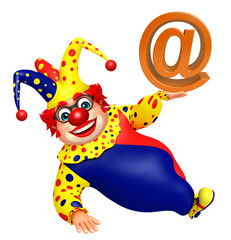 Clown with At the rate sign