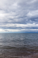cloudy weather on the sea as background